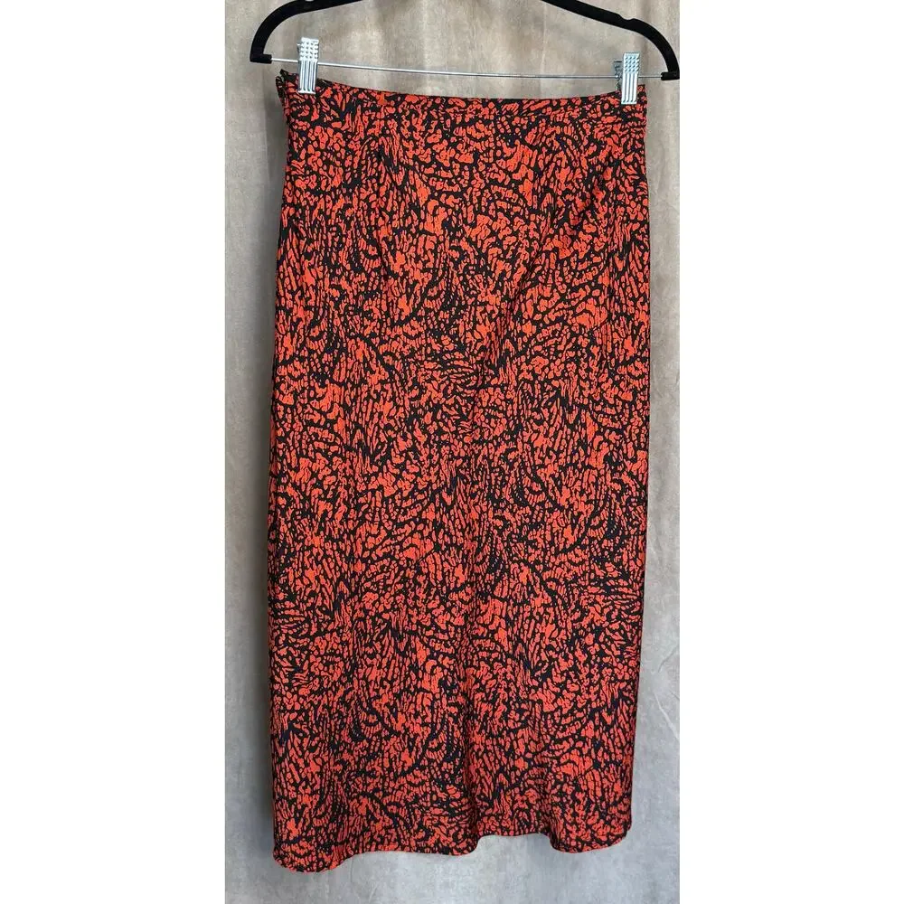 The Fifth Label Red and Black Snakeskin Trio Skirt US 8